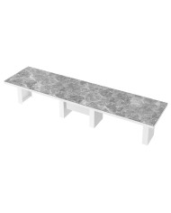 Stół rozkładany Largo 160-400/75/89 cm, marmur venatino ciemny połysk/ biały połysk, 5 wkładów, HUBERTUS