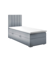 Łóżko kontynentalne Bergamo 90x200, tapicerowane, materac, pojemnik, topper-1