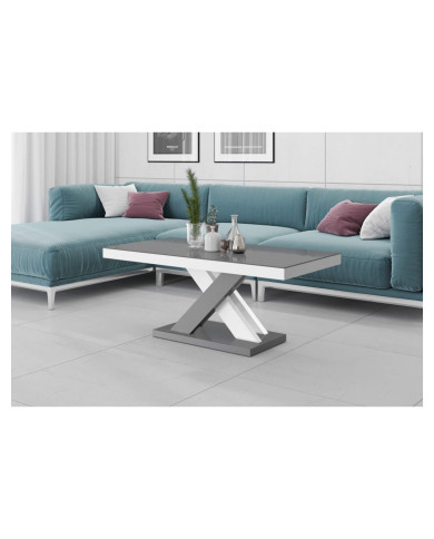 Ława Xenon Lux Mini 60/50/120 cm, blat szary mat/ podstawa szary i biały połysk, HUBERTUS Ława Xenon Lux Mini 60/50/120 cm, blat szary mat/ podstawa szary i biały połysk, HUBERTUS