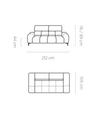 Sofa Plaza 3E, elektrycznie wysuwane siedzisko, regulowane zagłówki, Wersal