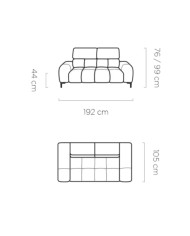 Sofa Plaza 2 osobowa, regulowane zagłówki, Wersal