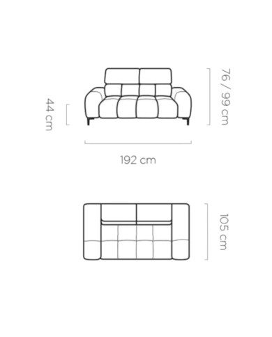 Sofa Plaza 2E, elektrycznie wysuwane siedzisko, regulowane zagłówki, Wersal Sofa Plaza 2E, elektrycznie wysuwane siedzisko, regulowane zagłówki, Wersal