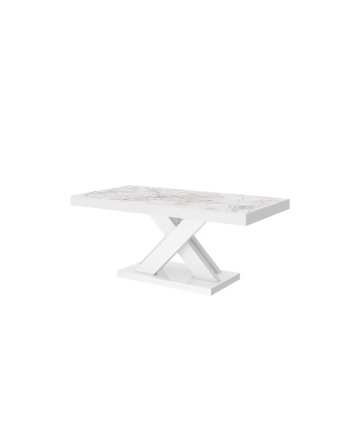 Ława Xenon Lux Mini 60/50/120 cm, marmur venatino biały połysk/ biały połysk, HUBERTUS Ława Xenon Lux Mini 60/50/120 cm, marmur venatino biały połysk/ biały połysk, HUBERTUS