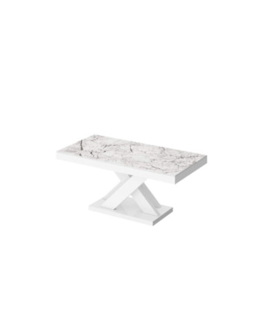 Ława Xenon Lux Mini 60/50/120 cm, marmur venatino biały połysk/ biały połysk, HUBERTUS Ława Xenon Lux Mini 60/50/120 cm, marmur venatino biały połysk/ biały połysk, HUBERTUS
