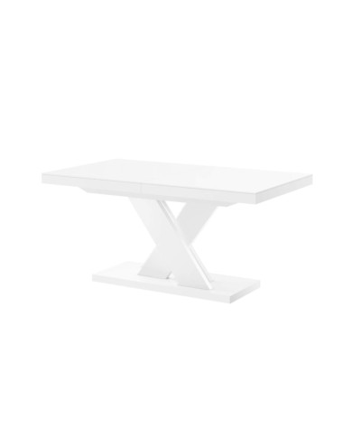 Stół rozkładany Xenon Lux 160-256/75/89 cm, biały mat/ biały połysk, 2 wkłady powiększające, HUBERTUS Stół rozkładany Xenon Lux 160-256/75/89 cm, biały mat/ biały połysk, 2 wkłady powiększające, HUBERTUS