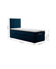 Łóżko kontynentalne Marsylia 80x200, tapicerowane, materac, pojemnik, topper-5