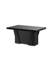 Stół rozkładany Grande 160, czarny połysk, 160-412/75/100 cm, 4 wkłady powiększające, HUBERTUS