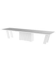 Stół rozkładany Grande 160, szary połysk/ biały połysk, 160-412/75/100 cm, 4 wkłady powiększające, HUBERTUS