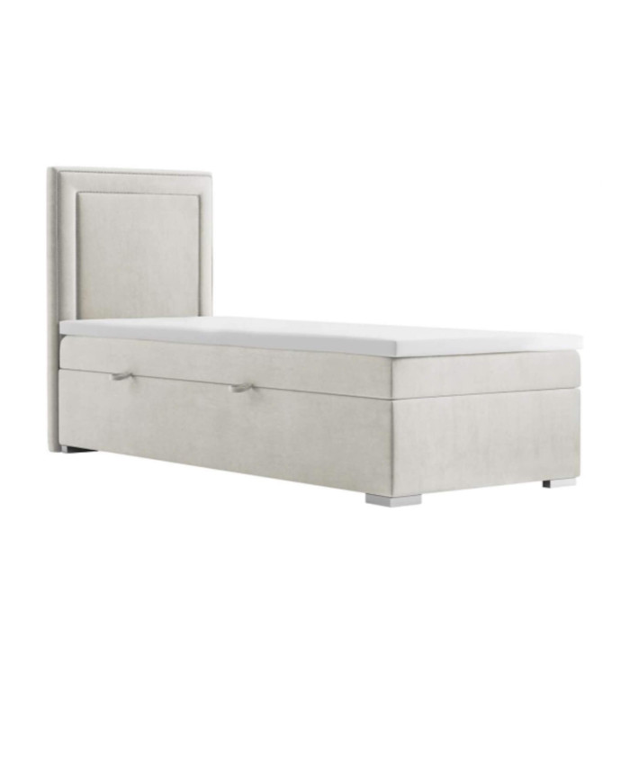 Łóżko kontynentalne Locarno 80x200, tapicerowane, materac, pojemnik, topper-1