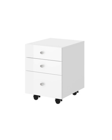 Szafka pod biurko/ kontenerek na kółkach Milano, 3 szuflady, biały połysk, 42/49/56 cm, HUBERTUS Szafka pod biurko/ kontenerek na kółkach Milano, 3 szuflady, biały połysk, 42/49/56 cm, HUBERTUS
