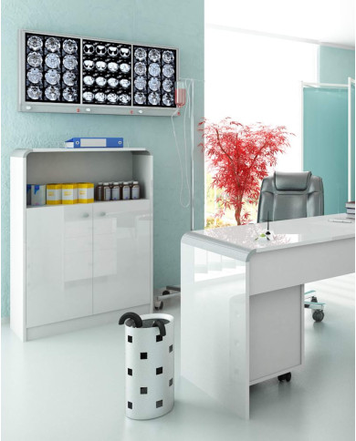 Biurko Milano 100, biały połysk, 100/60/72 cm, HUBERTUS Biurko Milano 100, biały połysk, 100/60/72 cm, HUBERTUS
