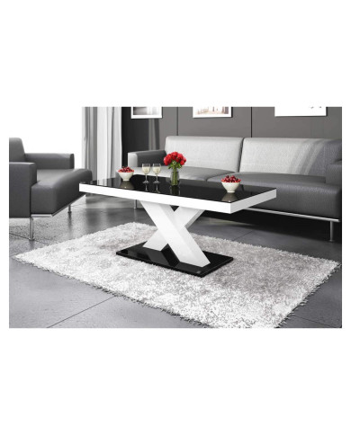 Ława Xenon Mini, czarny mat/ biały połysk, 120/60/49 cm, HUBERTUS Ława Xenon Mini, czarny mat/ biały połysk, 120/60/49 cm, HUBERTUS