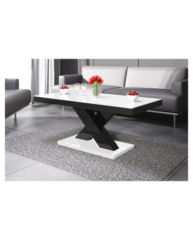 Ława Xenon Mini, biały mat/ czarny połysk, 120/60/49 cm, HUBERTUS Ława Xenon Mini, biały mat/ czarny połysk, 120/60/49 cm, HUBERTUS