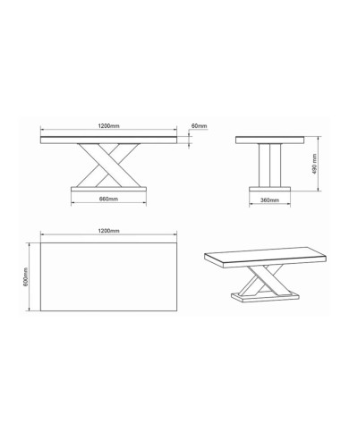 Ława Xenon Mini, czarny połysk, 120/60/49 cm, HUBERTUS Ława Xenon Mini, czarny połysk, 120/60/49 cm, HUBERTUS