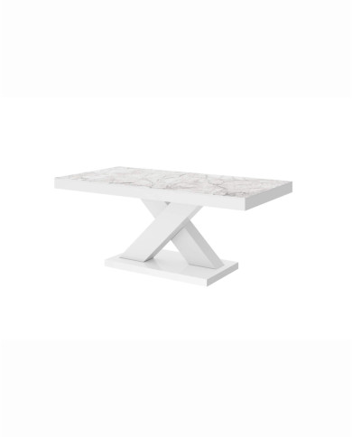 Ława Xenon Mini, marmur venatino biały połysk/ biały połysk, 120/60/49 cm, HUBERTUS Ława Xenon Mini, marmur venatino biały połysk/ biały połysk, 120/60/49 cm, HUBERTUS