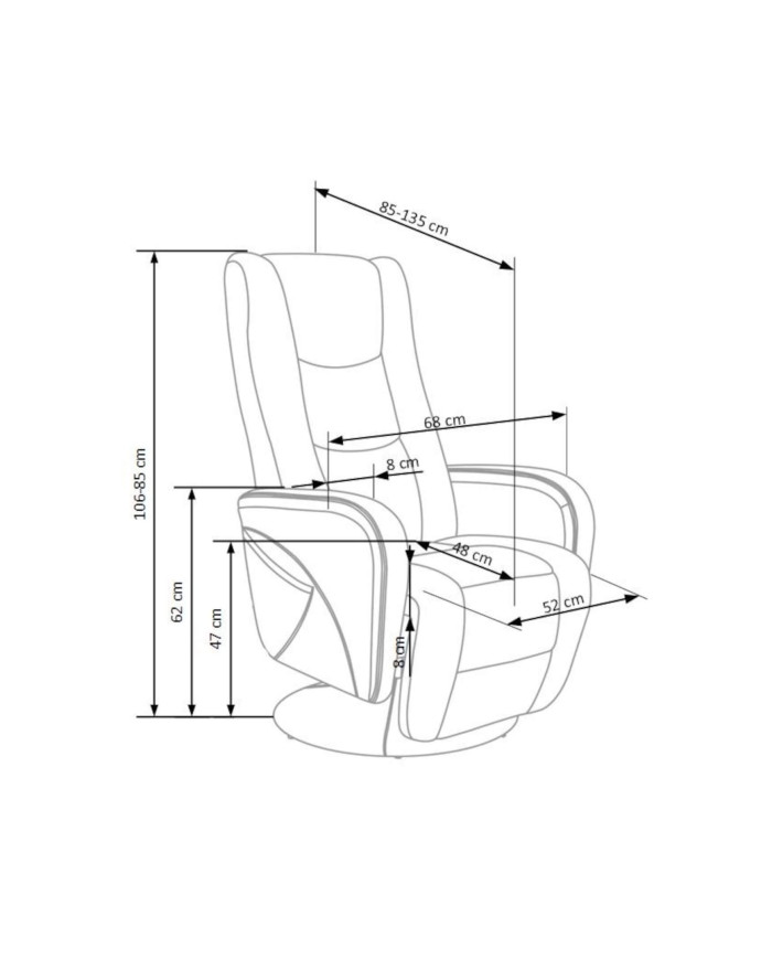 Fotel rozkładany Pulsar Beżowy Eco skóra-3