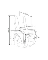 Fotel rozkładany Pulsar Beżowy Eco skóra-3