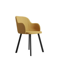 Krzesło, fotel F680/M, tapicerowane siedzisko i oparcie, metalowe nogi, DREW-MARK