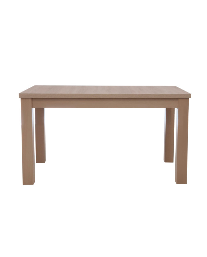 Stół rozkładany ST64/0/F, okleina naturalna, prostokąt, 1 wkład powiększający, 120-170/77/70 cm, noga 9x9cm, DREW-MARK