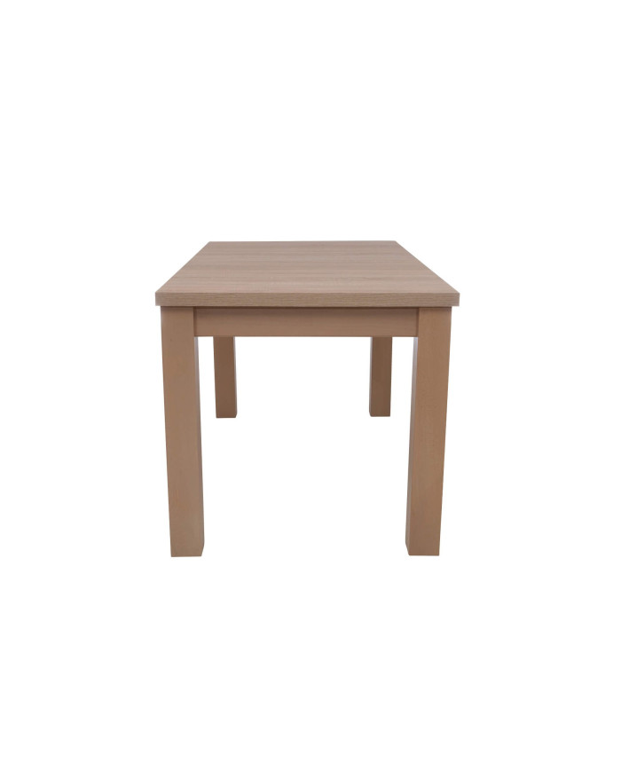 Stół rozkładany ST64/0/F, okleina naturalna, prostokąt, 1 wkład powiększający, 120-170/77/70 cm, noga 9x9cm, DREW-MARK