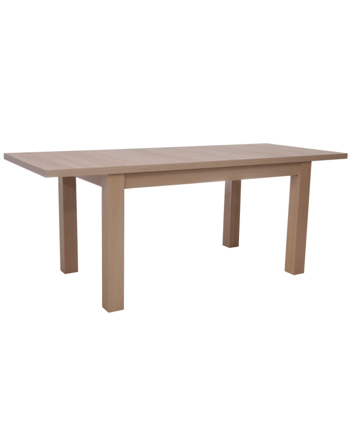 Stół rozkładany ST64/2/F, 1 wkład powiększający, prostokąt, okleina naturalna, 160-230/77/90 cm, noga 9x9 cm, DREW-MARK