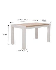 Stół rozkładany ST40/1/F, okleina naturalna, prostokąt, 1 wkład powiększający, 140-200/77/80 cm, noga 9x9 cm, DREW-MARK