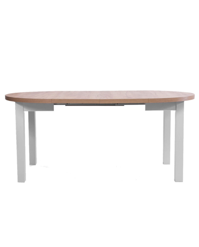 Stół rozkładany ST52/2/F, okleina naturalna, 1 wkład powiększający, 100-180/77/100 cm, noga 4x9 cm, DREW-MARK