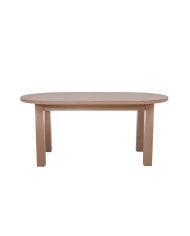 Stół rozkładany STF2, okleina naturalna, owalny, 2 wkłady powiększające, 170-250/75/90 cm, noga 7x7 cm,  DREW-MARK