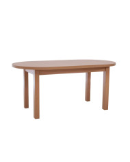 Stół rozkładany STF2, okleina naturalna, owalny, 2 wkłady powiększające, 170-250/75/90 cm, noga 7x7 cm,  DREW-MARK