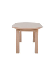 Stół rozkładany STF2, okleina naturalna, owalny, 2 wkłady powiększające, 170-250/75/90 cm, noga 7x7 cm,  DREW-MARK