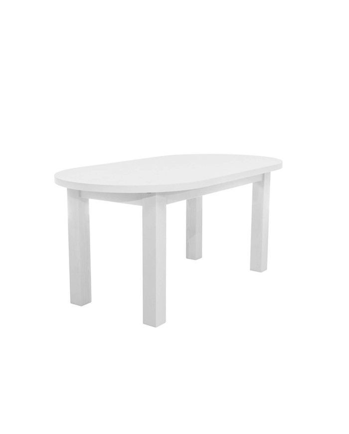 Stół rozkładany STF5, okleina naturalna, owalny, 2 wkłady powiększające, 170-250/75/90 cm, noga 9x9 cm, DREW-MARK