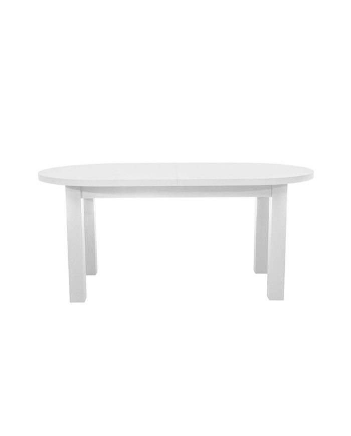 Stół rozkładany STF5, okleina naturalna, owalny, 2 wkłady powiększające, 170-250/75/90 cm, noga 9x9 cm, DREW-MARK