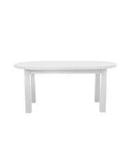 Stół rozkładany STF5, okleina naturalna, owalny, 2 wkłady powiększające, 170-250/75/90 cm, noga 9x9 cm, DREW-MARK
