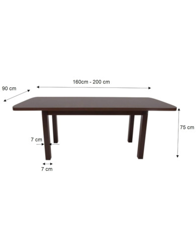 Stół rozkładany STF12, okleina naturalna, prostokątny, 1 wkład powiększający, 160-200/75/90 cm, noga 7x7 cm, DREW-MARK Stół rozkładany STF12, okleina naturalna, prostokątny, 1 wkład powiększający, 160-200/75/90 cm, noga 7x7 cm, DREW-MARK