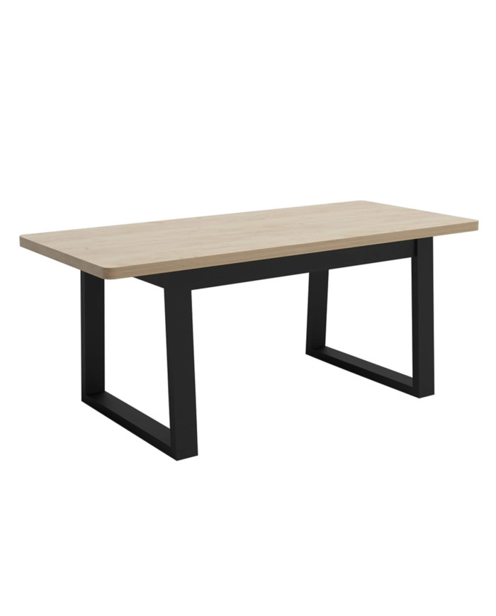 Stół rozkładany STF43, okleina naturalna, rozkładany, 1 wkład powiększający, 140-180/75/80 cm, noga 7x4 cm, DREW-MARK