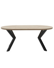 Stół rozkładany ST112/2/L/M, laminat, okrągły, 2 wkłady powiększające, 100-180/77/100 cm, nogi metalowe 4x7 cm, DREW-MARK