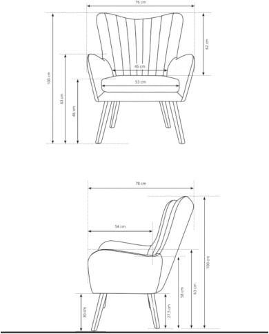 Fotel Ted, uszak, Laski Meble