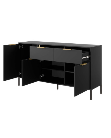 Komoda Lars 153 3d2s, drzwi, antracyt, Laski Meble