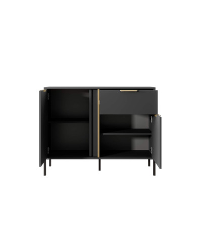 Komoda Lars 103 2d1s, drzwi, szuflada, antracyt, Laski Meble Komoda Lars 103 2d1s, drzwi, szuflada, antracyt, Laski Meble