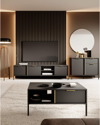 Komoda Lars 103 2d1s, drzwi, szuflada, antracyt, Laski Meble