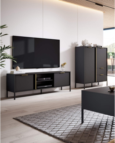 Komoda Lars 103 2d1s, drzwi, szuflada, antracyt, Laski Meble