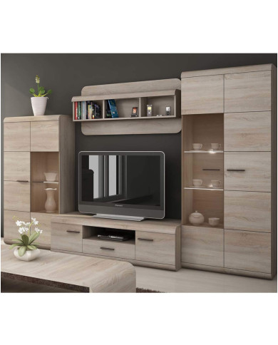 Komoda Link 120 3D, drzwi, dąb sonoma, Laski Meble Komoda Link 120 3D, drzwi, dąb sonoma, Laski Meble