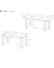 Stół rozkładany Link, rozkładany 144-184/76/80 cm, dąb sonoma, Laski Meble