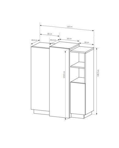 Komoda wysoka 3D 3d, drzwi, wnęka, biały/ dąb craft złoty, Laski Meble Komoda wysoka 3D 3d, drzwi, wnęka, biały/ dąb craft złoty, Laski Meble
