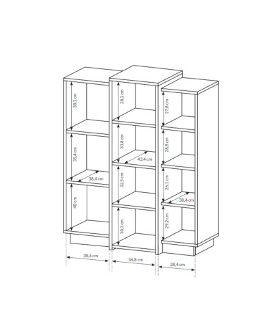 Komoda wysoka 3D 3d, drzwi, wnęka, biały/ dąb craft złoty, Laski Meble Komoda wysoka 3D 3d, drzwi, wnęka, biały/ dąb craft złoty, Laski Meble