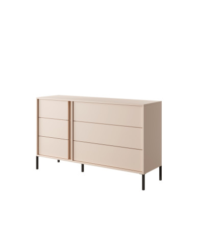 Komoda Dast 6s, szuflady, beż, Laski Meble
