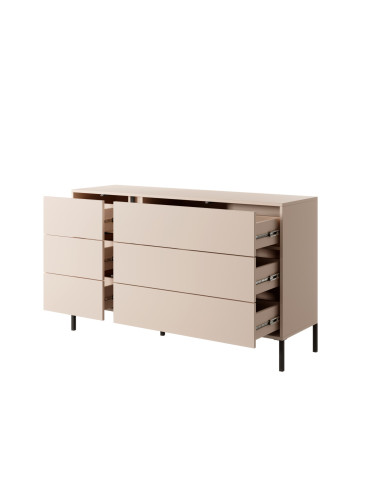 Komoda Dast 6s, szuflady, beż, Laski Meble