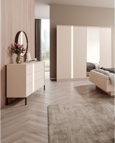 Komoda Dast 6s, szuflady, beż, Laski Meble