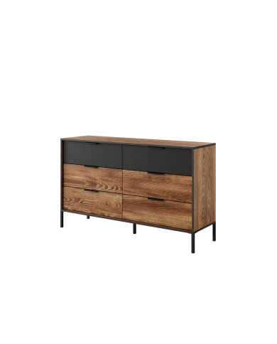 Komoda Milton 6s, szuflady, chestnuts/ antracyt, Laski Meble Komoda Milton 6s, szuflady, chestnuts/ antracyt, Laski Meble