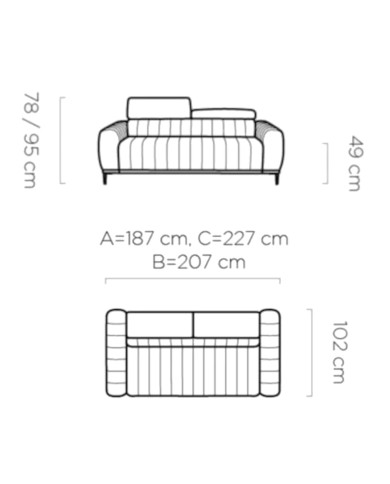 Sofa Gandi 140, włoska funkcja spania, materac, Wersal Sofa Gandi 140, włoska funkcja spania, materac, Wersal